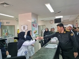 تقدیر فرمانده انتظامی شهرستان آباده  ازپرستاران بیمارستان حضرت امام خمینی (ره)